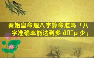 秦始皇命理八字算命准吗「八字准确率能达到多 🐵 少」